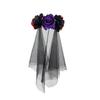 Halloween Floral Veil Headbands Mesh Lace for Women Cosplay Carnival Hair Props