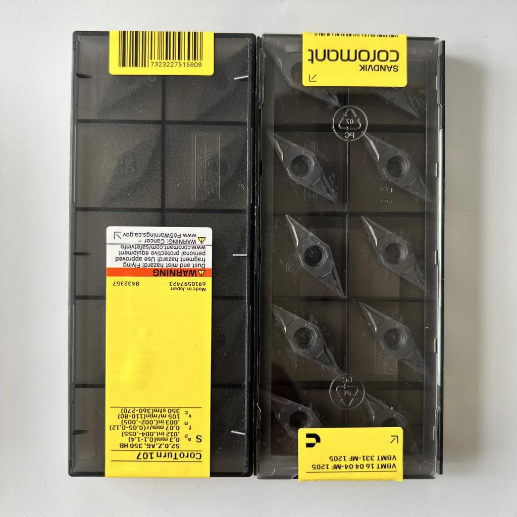 SANDVIK / VBMT160404-MF 1205 / Industrial indexable Carbide Inserts 10 Pcs