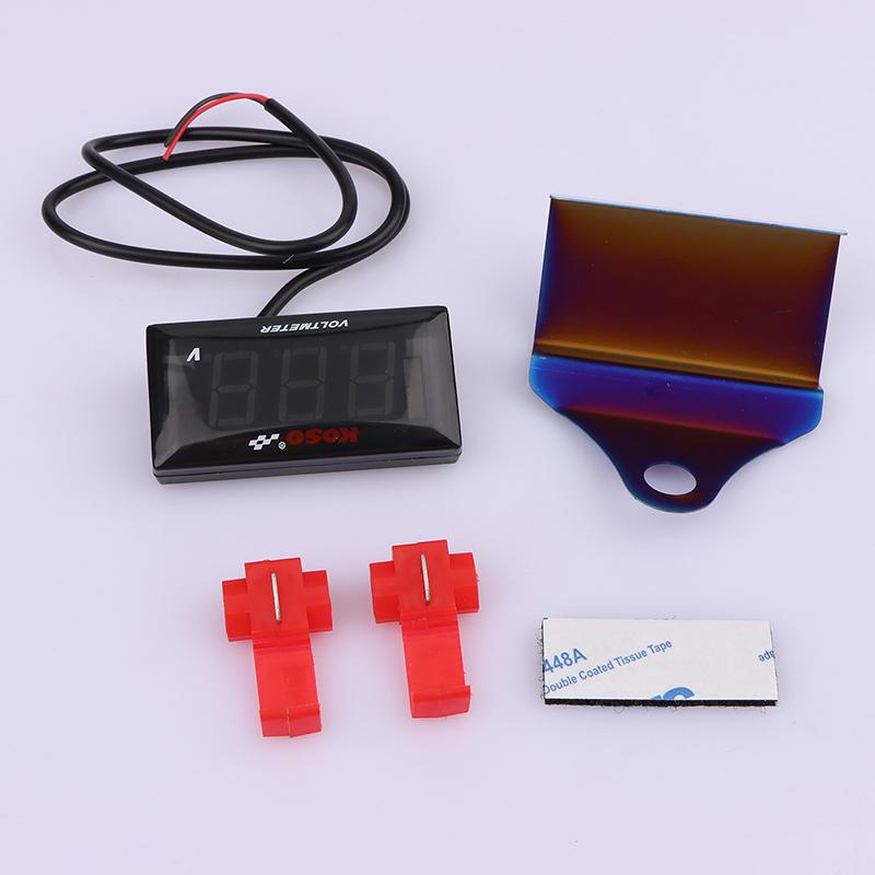 

Motorcycle Dc 12-150V Digital Voltmeter Led Display Waterproof Voltage Tester Battery Moniter Gauge With Bracket