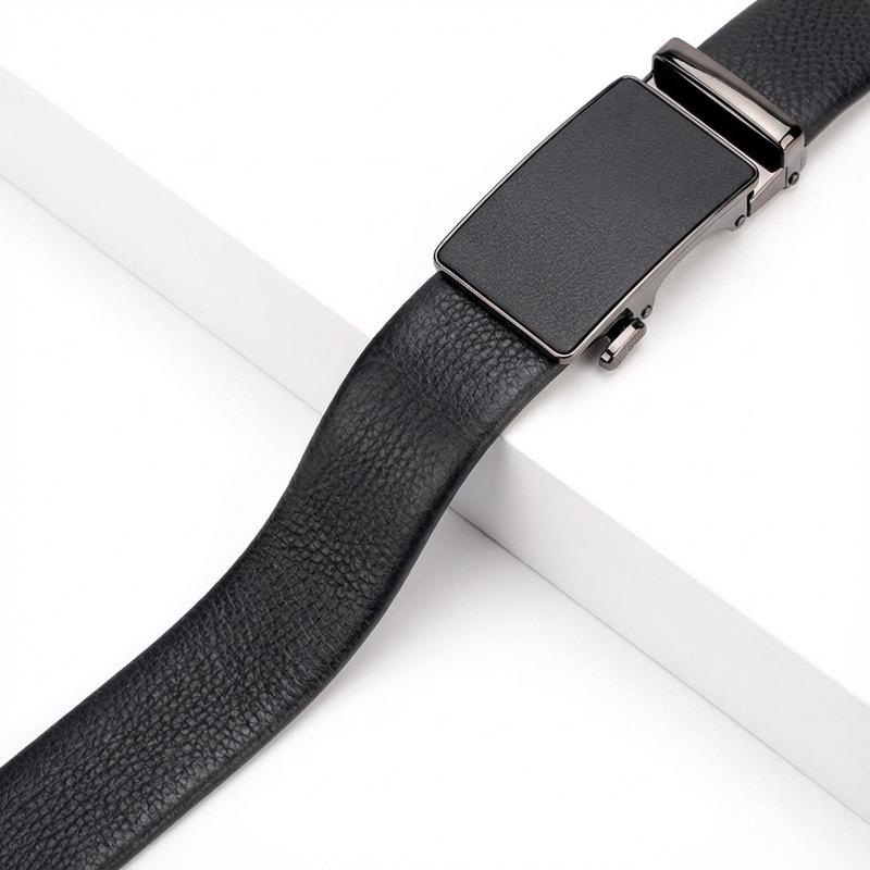First Layer Cowhide Men'S High-End Matte Automatic Buckle Belt Belt Middle-Aged And Young Fashion Belt Men
