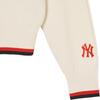 MLB SS24 New York Yankees Logo Split Neck Comfortable Breathable Pullover Knit Sweater Women sweater Cream 3FKPV0141-50CRD