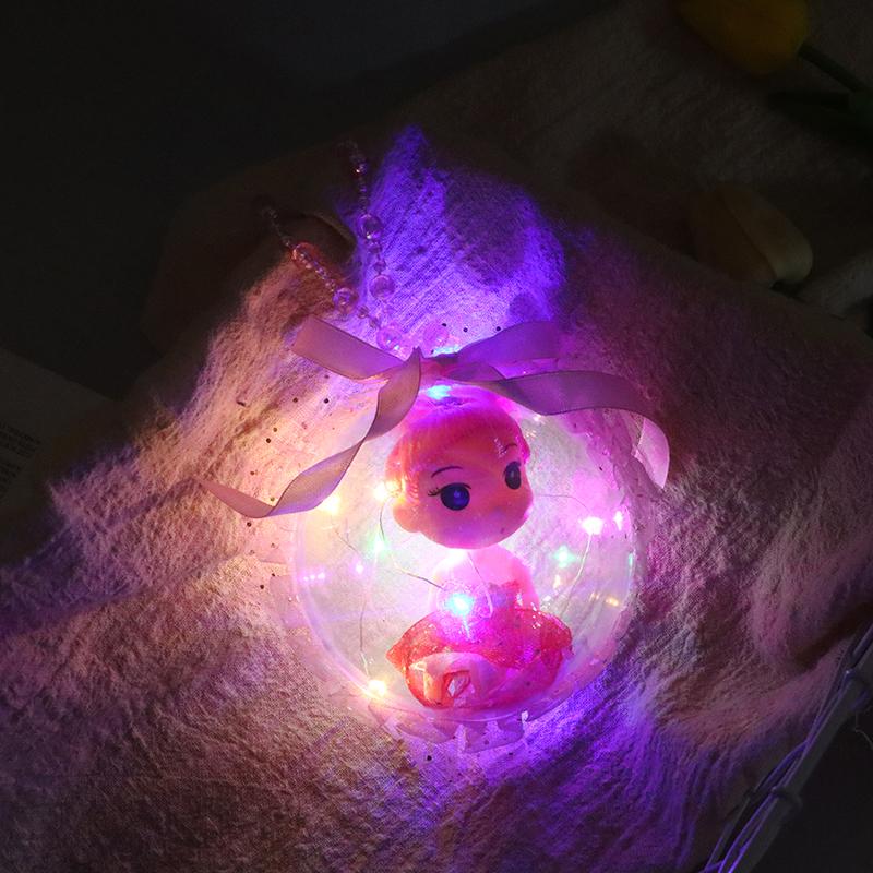 2Pcs Cute Glowing Ball Doll Lantern Toy Children'S Girls Glowing Doll Lantern Cartoon Doll Light Pendant Party Gift