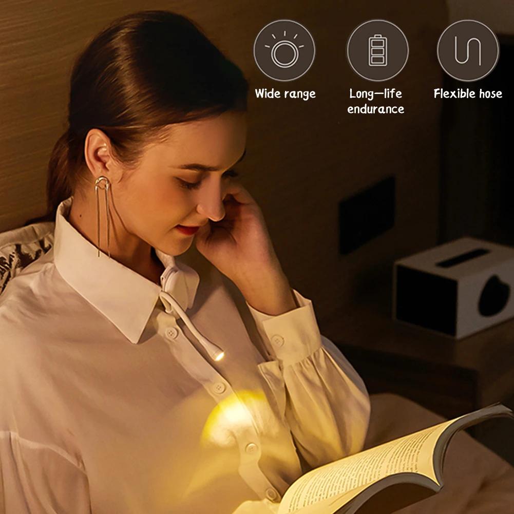 Book Light Mini LED Reading Light 3-Level Rechargeable Warm Cool White Flexible Easy Clip Lamp Read Night Reading Drop Shipping
