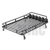 Metal Roof Rack with 4 LED Lights for 1:10 RC Rock Crawler SCX10II 90046 90047 SCX10 D90 Wrangler Trx4 Luggage Rack