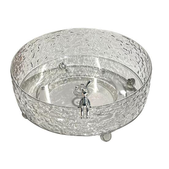 Rotating Snack Tray for Coffee Table 360-degree Spinning Fruit Nut Serving Platter Deep Edge Large Capacity Space-Saving Candy Holder