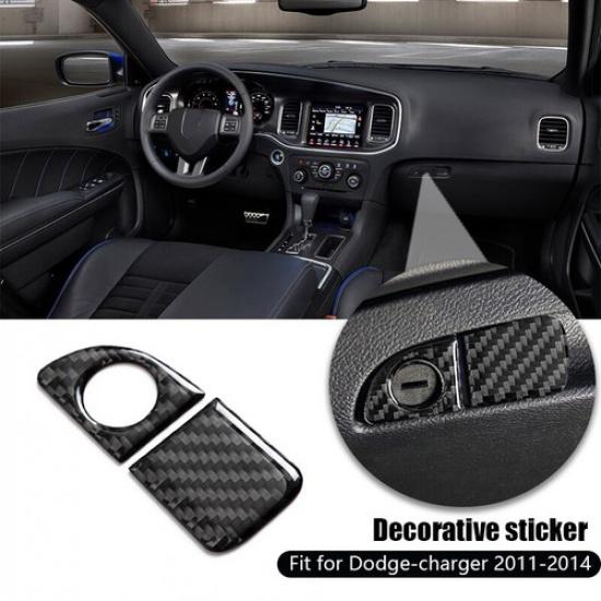 REAL Carbon Fiber Storage Box Handle Cover Trims For Dodge Charger 2011-2014 New