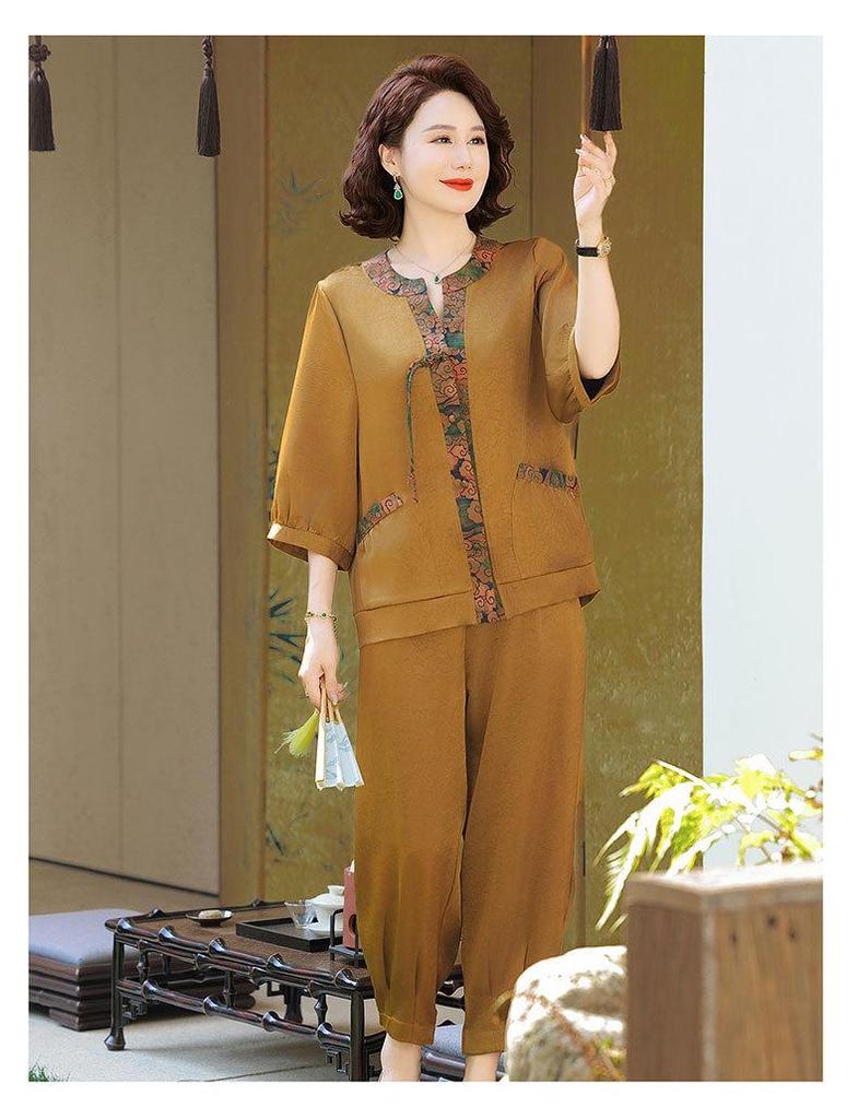 Women's Summer 2026 Cotton Linen Two-Piece: Plus Size Shirt & Wide Leg Pants