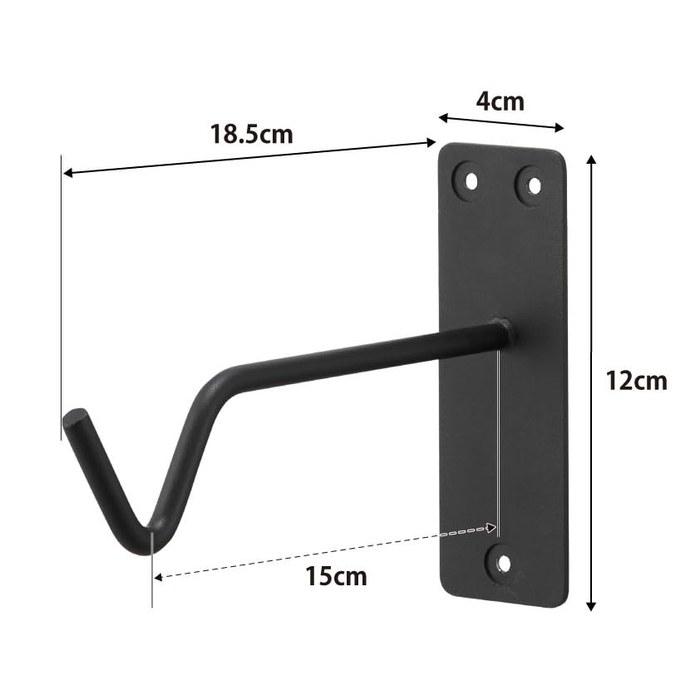 Yamazaki Tower Wall Hanging Green Hook Black, 4 x 18.5 x 12 cm (with Plasterboard Pins & Screws)