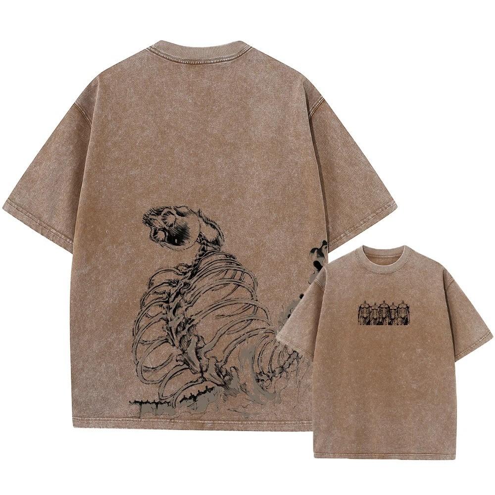 Mens Attack on Titan Anime TShirt Oversized Cotton Tee Streetwear Hip Hop XL