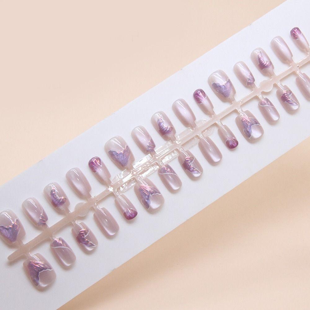 Shining False Nails Long Square Nail Tips Fashion Press on Nails DIY
