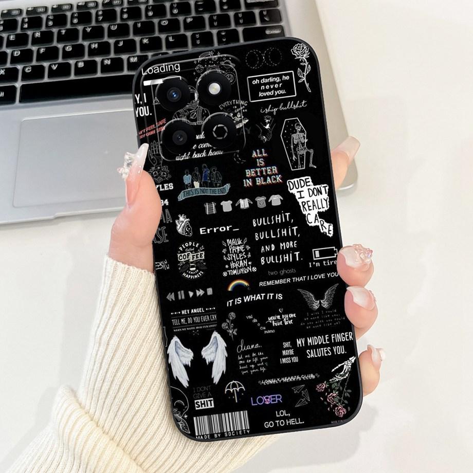 

New Fashion Phone Case For Honor 200 Smart Avocado Marble Artistic Pattern Bumper Shell Huawei Honor X7C 4G Soft Silicone Capa Honor X7C