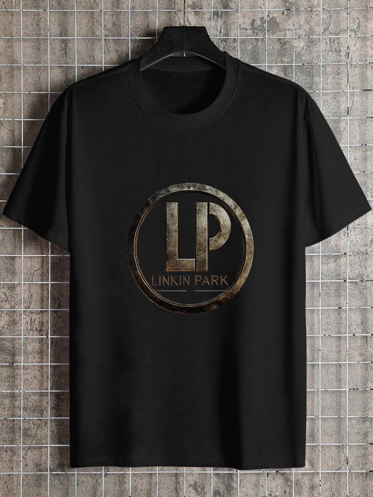 1pc LINKIN PARK Metallic Monogram T-shirt - 180g Cotton Crew Neck Short Sleeve XXXL