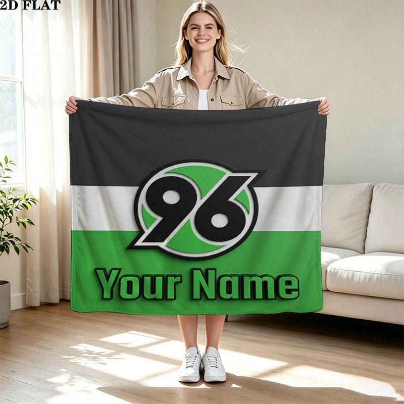 1PC Hannover 96 Custom Name Patterned Flannel Blanket Suitable For All Seasons for Home Decor Warmth and Comfort Gifts Holiday Present