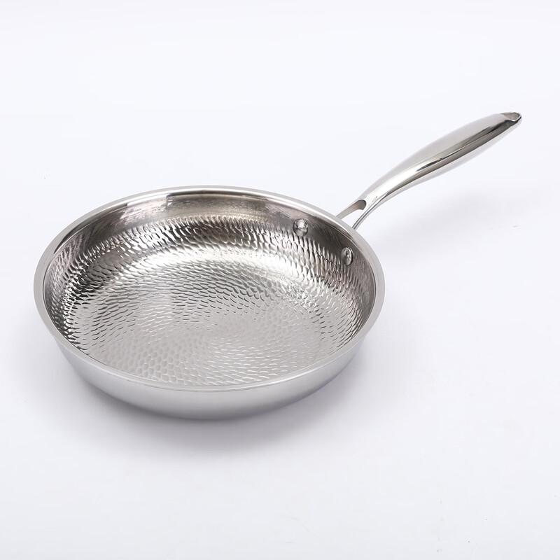 ZISIZ 30cm 304 Stainless Steel Honeycomb Non-Stick Frying Pan