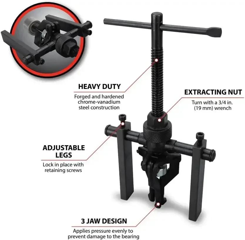 Car Bearing Puller Tool Multi-functional Motorcycle Bearing Removal Tool 3-claw Small Puller Puller Bearing Separation Puller