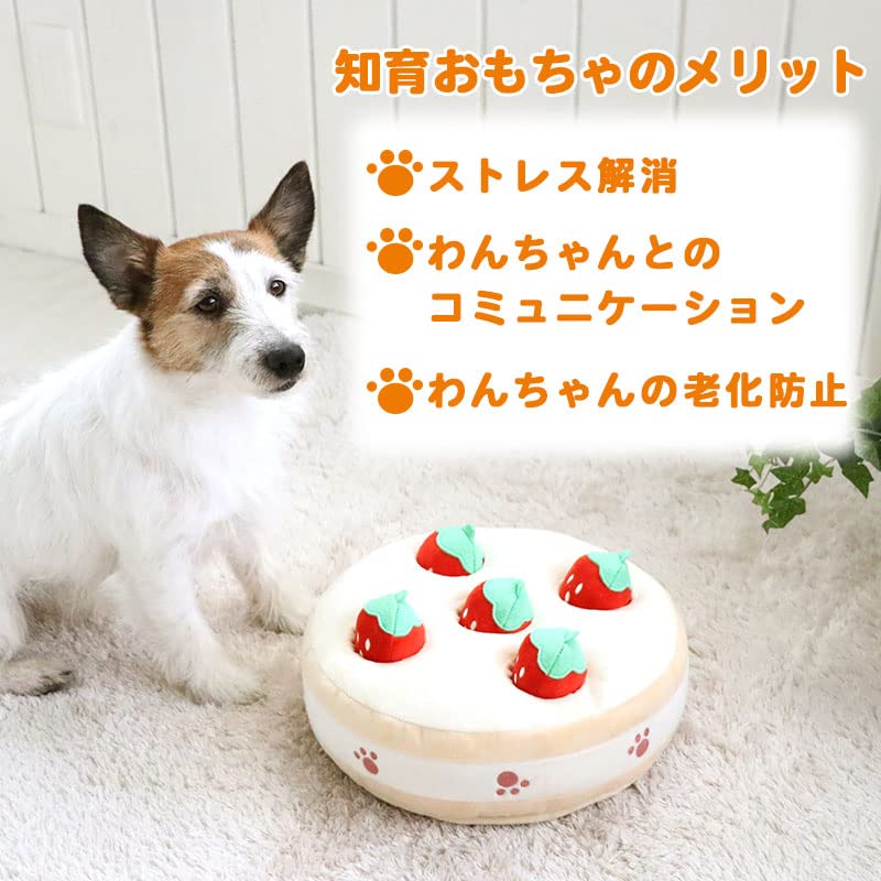 Pet Paradise Dog Toy, Educational Strawberry Cake Design, Dog Toy with Ball, Chew Sound, Nosework Toy (Product Code: 758-41959)