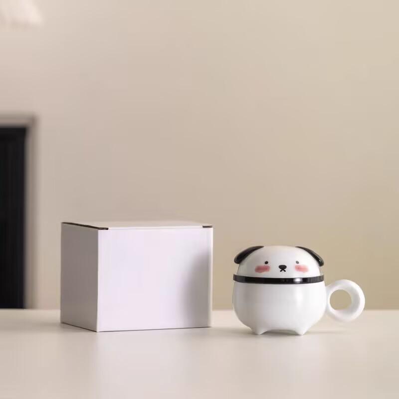 Guochao Panda Tea Cup Tea Separation Cup Ceramic Filter Water Cup With Lid Special Personal