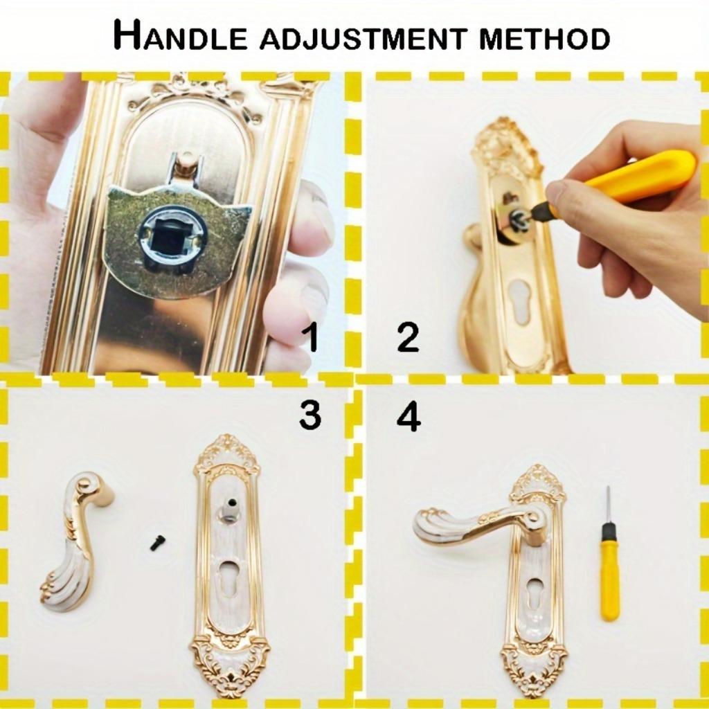 1pc Silent Indoor Door Lock with Easy Installation - Stylish Bedroom Door Handle Kit with Classic Design