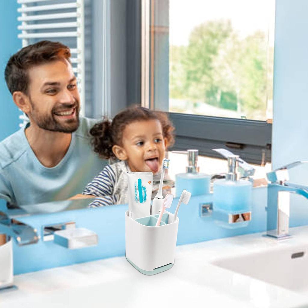 Multifunktionaler Zahnbürstenhalter mit Ablage, Modernes Design, BPA-frei, Ideal für die Badezimmerorganisation