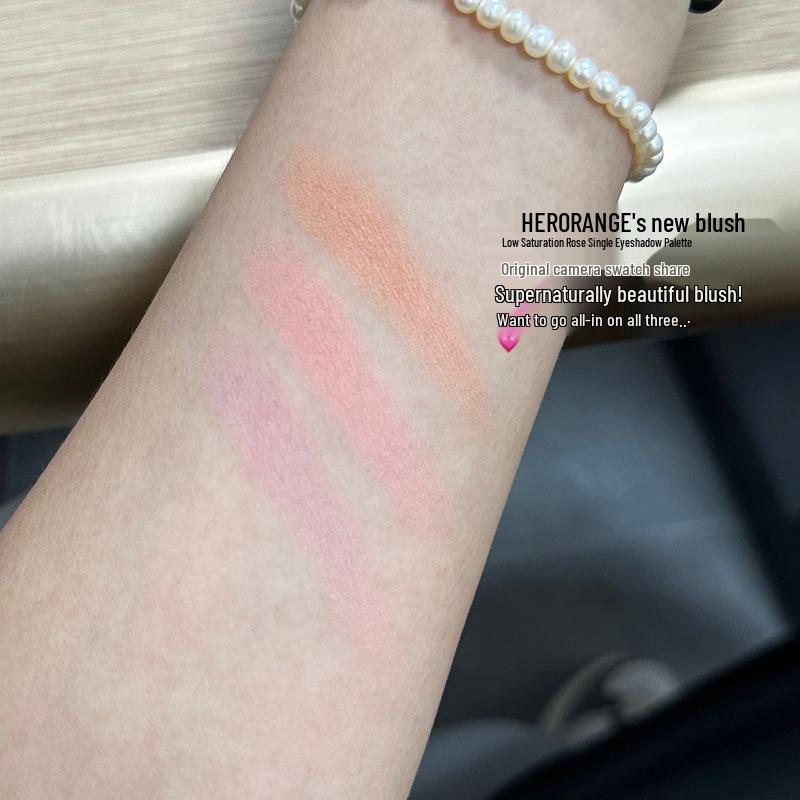 HERORANGE Monochrome Blush Palette: Natural Color, Long-Lasting, Smudge-Resistant, All-in-One Contour & Highlight.