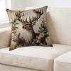 1Pc Vintage Style Cushion Cover Beige Deer And Berries Print Pillowcase For Sofa Bed Decorative Home Decoration 45X45Cm