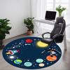 1 Stück Kosmische Erkundung Stuhlteppich für das Büro, Runder Polyesterteppich, Innendekoration für das Büro, Pflegeleichtes Gewebe, Waschbarer rutschfester Teppich