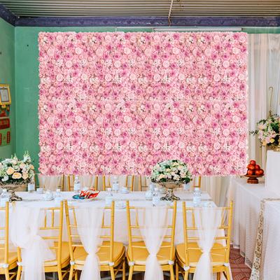 Artificial Rose Flower Wall Panel Wedding Bridal Baby Shower Party DIY Square 3D Floral Wall Backdrop Decoration Photography Prop