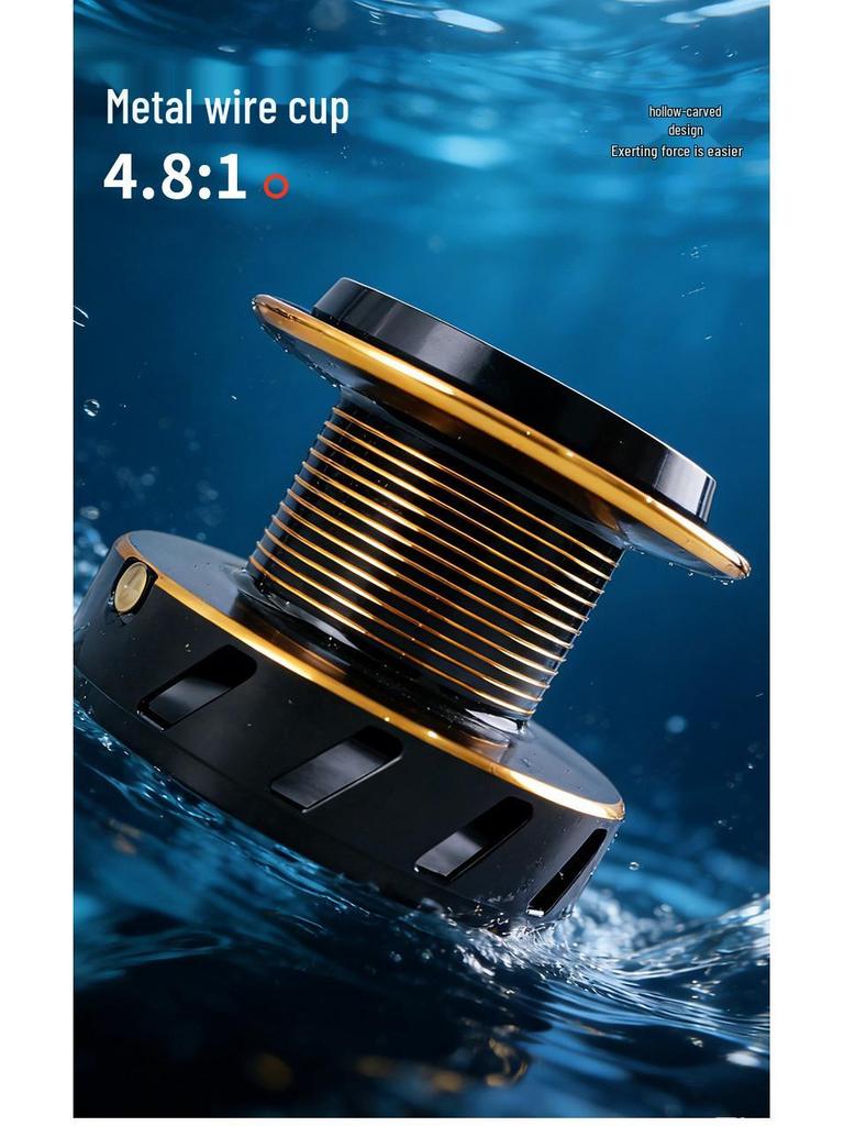 Cross-border Long-casting Gapless Spinning Reel with Slanted Mouth, Metal Line Cup and Foot Base for Anchor Fishing