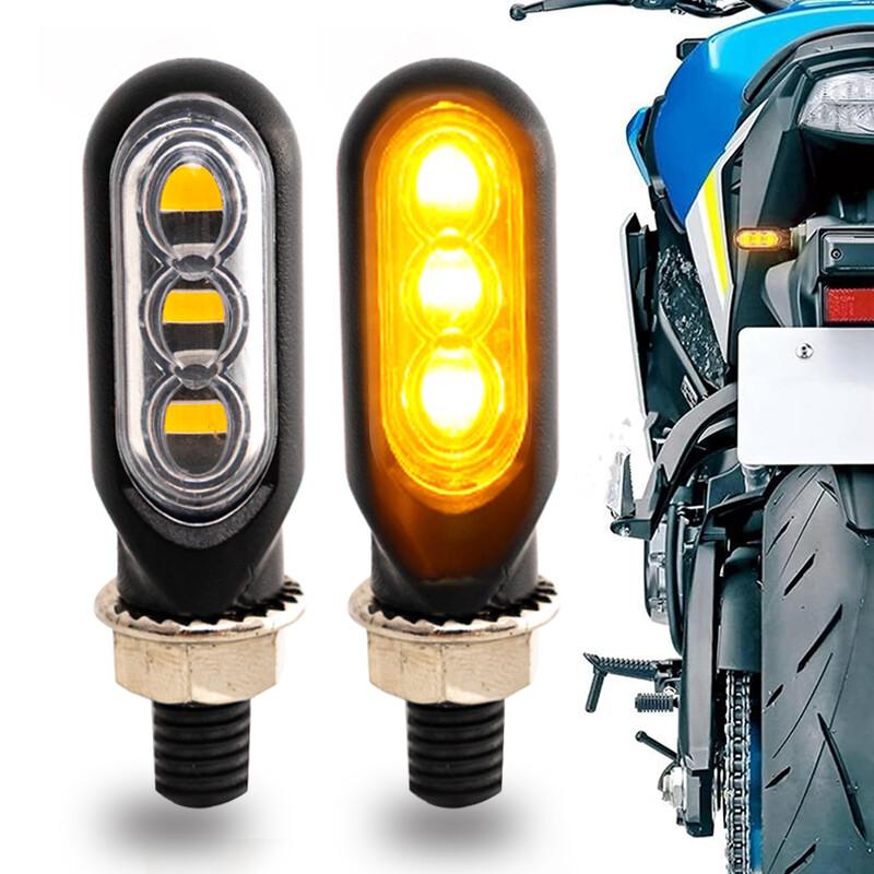 Motorcycle LED Turn Signals Flowing Blinker Indicator Amber Lights Universal 2x