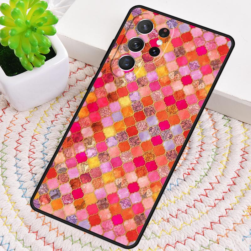 Ancient Floral Tiles Phone Case for Samsung Galaxy note 10 pro S26 Ultra S23 S24 FE S25 S21 S22 PLUS shockproof Cove