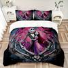 Gothic Skeleton Lovers Dark Romance Printed 3pcs Bedding Set Soft Microfiber 1 Duvet Cover And 2 Pillowcases Home Bedroom Decor Xmas Gift Q188