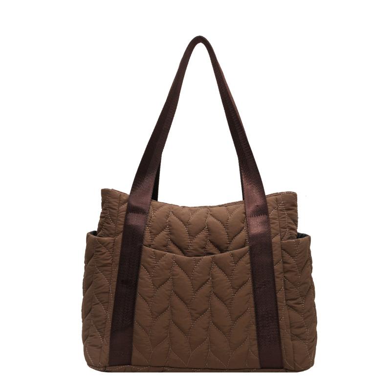 Gesteppte Tragetasche für Damen, modische, bauschige Umhängetasche, weich gepolsterte Handtasche für Schule und Arbeit