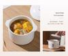 Double-Eared Insulated Ceramic Stewing Pot with Lid for Soups and Egg Custard