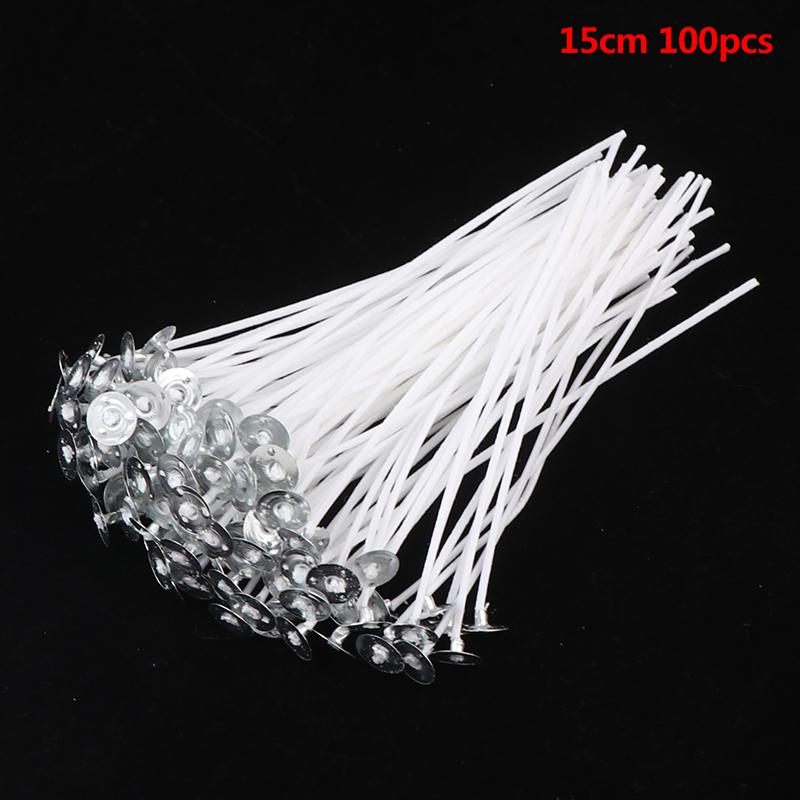 100 Pcs/Lot For Candle Making -Coated With Natural Soy Wax Low Smoke DIY Candle Making Bougie For Jelly Jars Soda/soup Cans