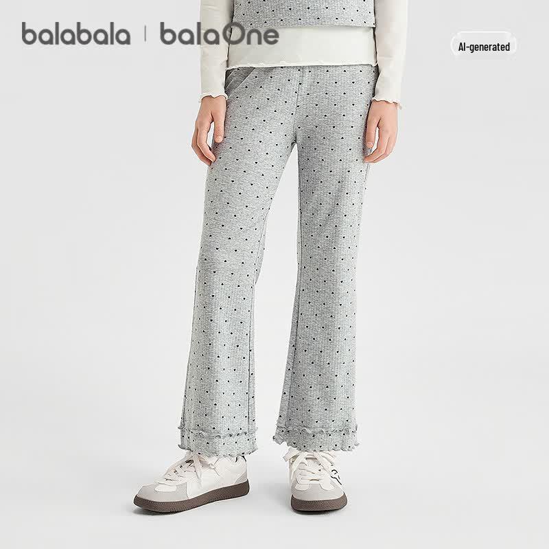 Balabala Kids  Bamboo Fiber Heart Pattern Casual Lounge Pants 110