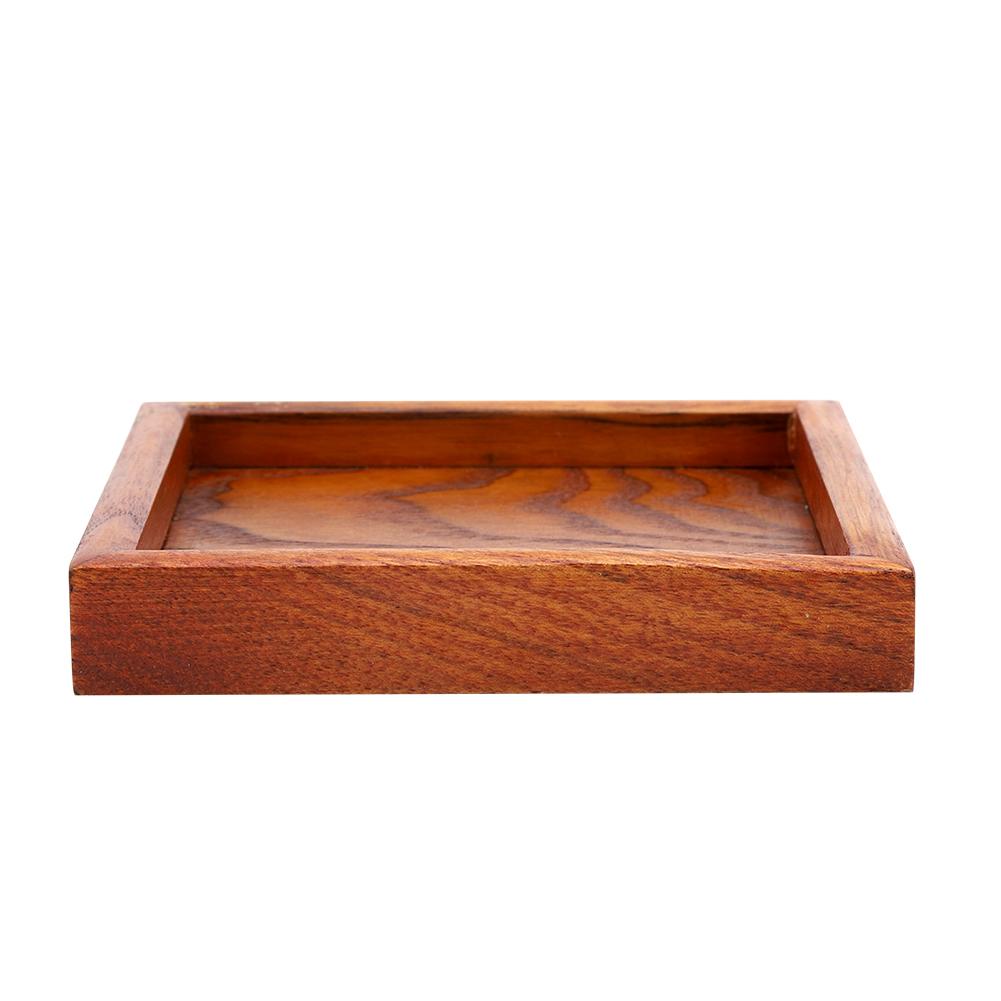 Quadratische Massivholz-Teeschale Teetassen-Tablett Ständer Tablett Kaffee Sushi Snacks Servierteller Aufbewahrungstablett Für Café Restaurant