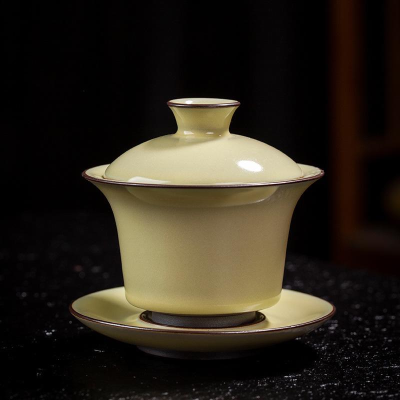 

Керамический железный шинный желтый ру печная крышка чаша для открытия может поднять три таланта для изготовления чайной чаши чаша Цзиньча бытовой чайный сервиз чайная чашка