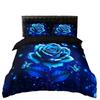 Blue Rose Digital Printed Duvet Set Three-Piece Valentine'S Day Gift Suitable For Bedroom Decoration Bedding