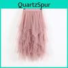 Tulle Summer High Women Skirts Waist Hem Pleated Skirt Female Black Pink Pants