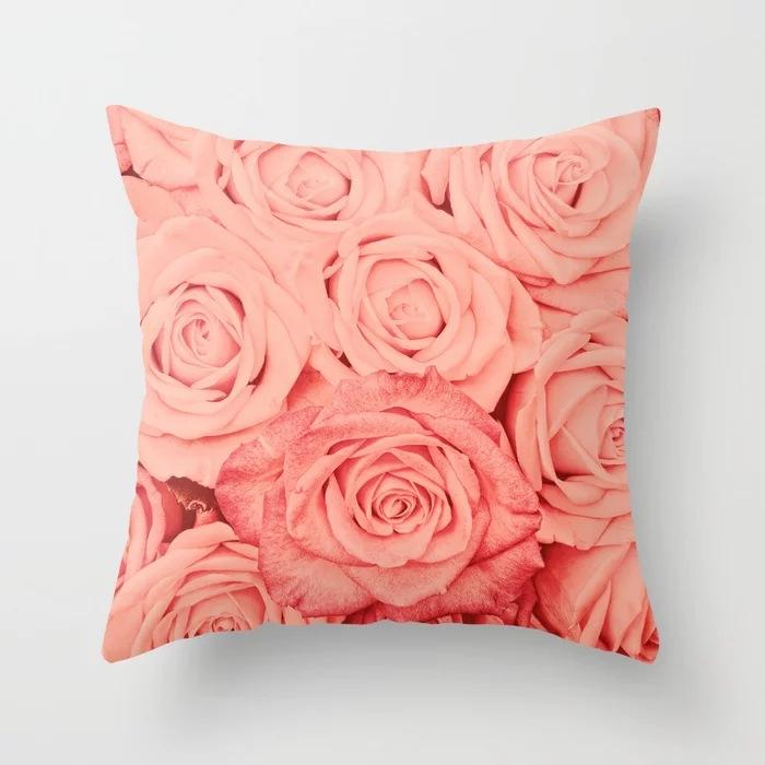 New American Rose Pillowcase Home Sofa Pillow Cushion Cover Soft