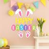 Cartoon Easter Door Hanging Colorful Paper Bunny Egg Decoration Handmade Rabbit Door Wall DIY Pendants Garden Decoration
