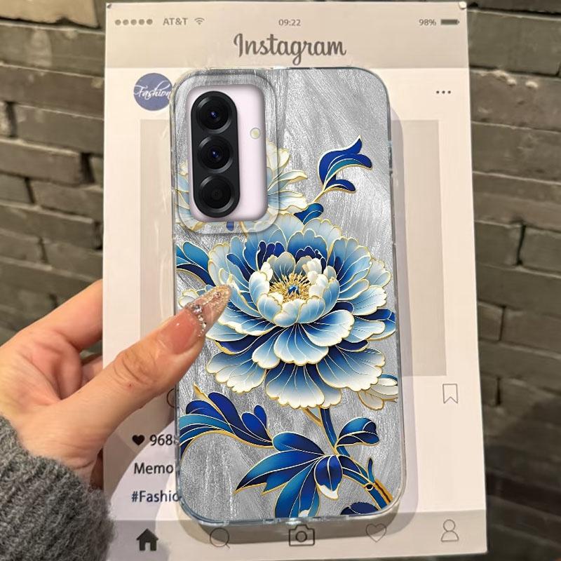Luxury Flowers Case For Samsung A56 A16 A17 A07 S24 S25 FE Xiaomi Redmi Note 14 13 Pro 14C A5 Huawei Honor 400 200 Lite Pro iPhone 16 Shockproof Cover