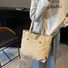 Fashion tote bag women's spring new trend casual canvas underarm bag texture shoulder bag