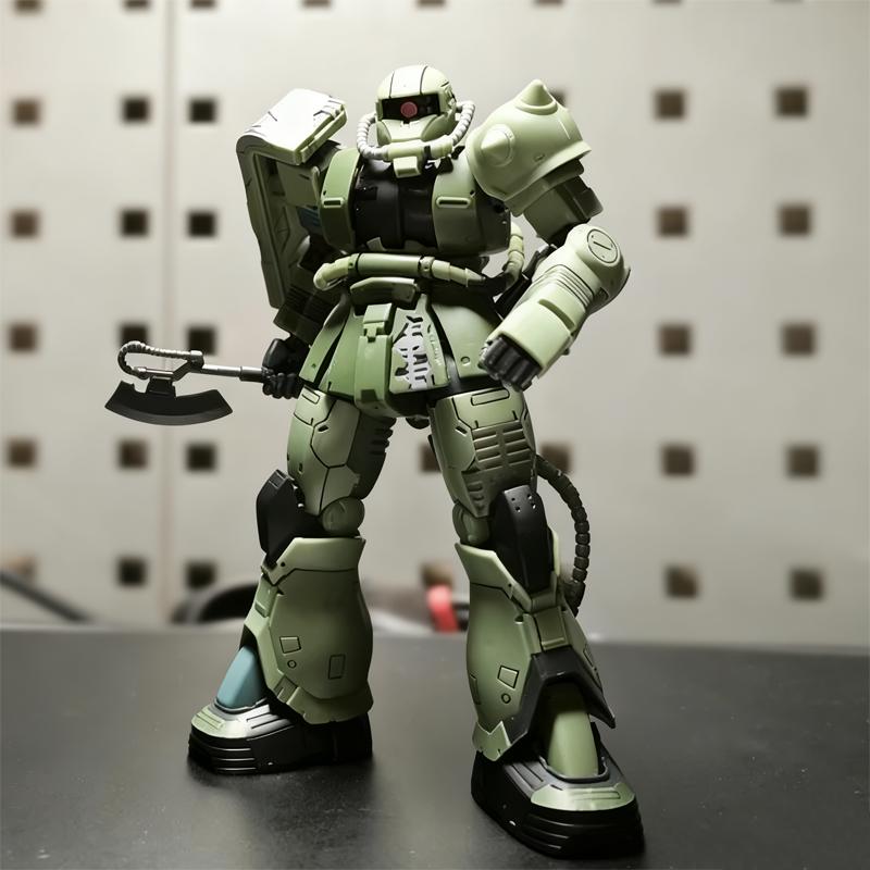 Battle Damaged Green Zaku II Cucuruz Doan'S Island HG1/144 Mech Assembly Model Kit Action Figure Desktop Decoration Doll Boy Toy