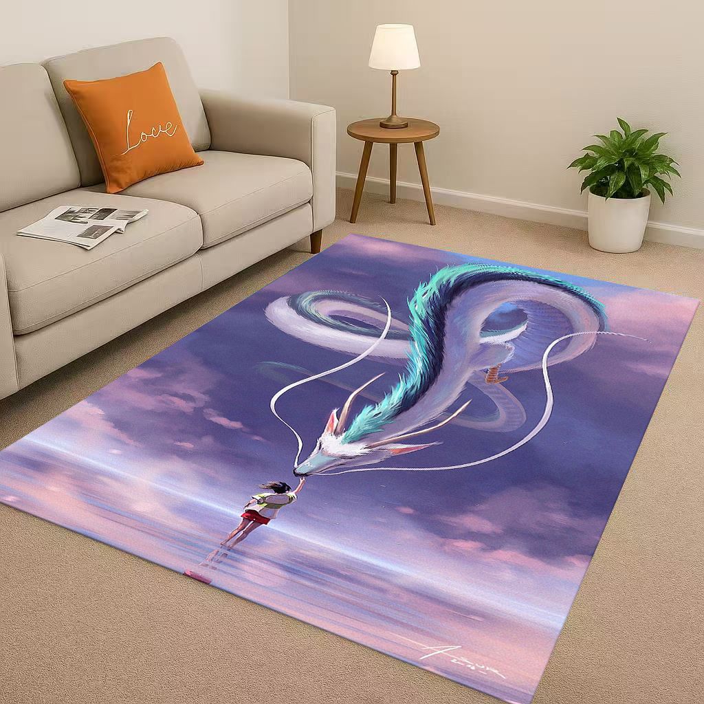 Classic Cartoon Spirited Away No Face Man Living Room Non-Slip Area Rug Soft Carpet for Bedroom Playroom Sofa,Home Decor Doormat