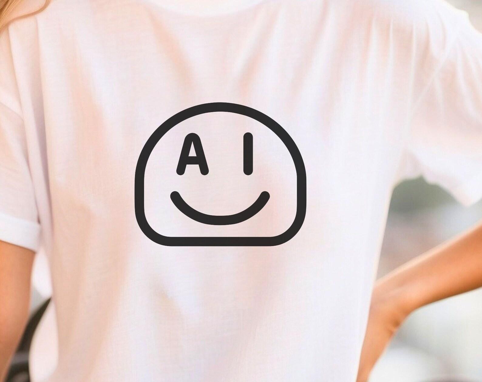 AI Smiley Face T-Shirt: Happy Graphic Tee XL