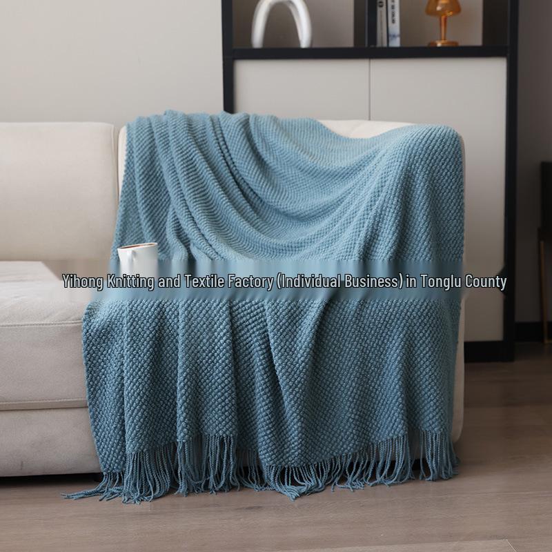 Super Soft Knitted Throw Blanket for Sofa, Office, Nap, Hotel, Bed Runner, or Living Room.