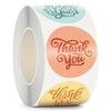 500pcs Glossy Finish Round Paper Stickers, Single Use, Thank You Labels for Envelopes, Birthday, Christmas Party Gift Decoration
