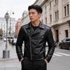 Autumn and winter new fashion men's PU leather jacket plus size men's leather jacket lapel zipper leather jacket men's