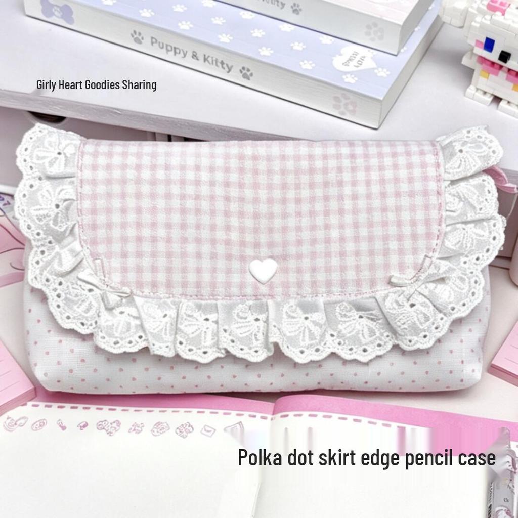 Korean Style Strawberry Miffy Flip-Top Pencil Case – Cute Cartoon Stationery Bag for Female Students
